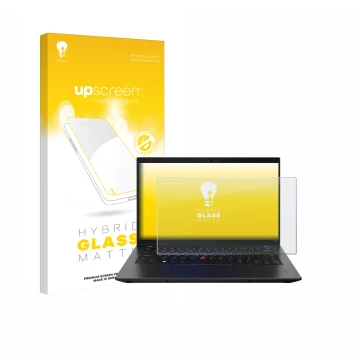 Vorderseite einer Produktverpackung mit dem Markenlogo upscreen. Daneben ist das Gerät Lenovo ThinkPad L14 Gen 3 mit dem zugeh