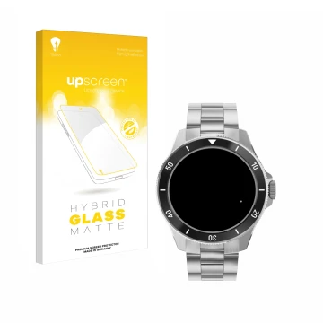 Vorderseite einer Produktverpackung mit dem Markenlogo upscreen. Daneben ist das Gerät Withings ScanWatch Nova (42 mm) mit dem