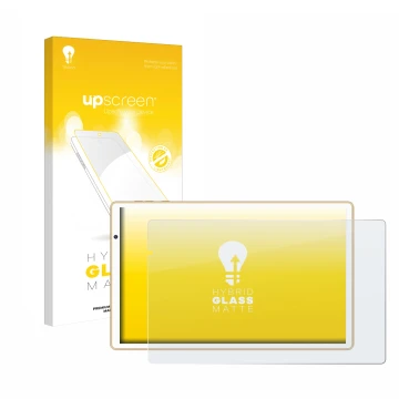 Vorderseite einer Produktverpackung mit dem Markenlogo upscreen. Daneben ist das Gerät Facetel Q3 mit dem zugehörigen Displays