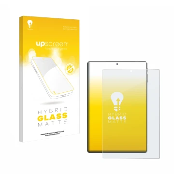 Vorderseite einer Produktverpackung mit dem Markenlogo upscreen. Daneben ist das Gerät Simplori M107 mit dem zugehörigen Displ