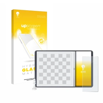 Vorderseite einer Produktverpackung mit dem Markenlogo upscreen. Daneben ist das Gerät Chessnut Evo mit dem zugehörigen Displa