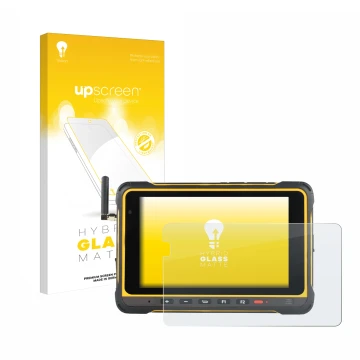 Vorderseite einer Produktverpackung mit dem Markenlogo upscreen. Daneben ist das Gerät AIR3 7.3 mit dem zugehörigen Displaysch