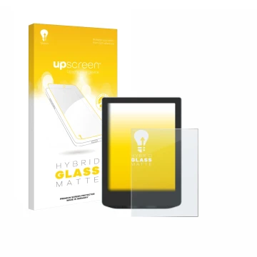 Vorderseite einer Produktverpackung mit dem Markenlogo upscreen. Daneben ist das Gerät Vivlio Light HD mit dem zugehörigen Dis