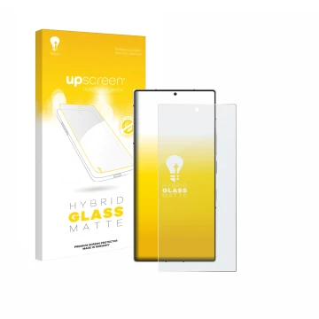 Vorderseite einer Produktverpackung mit dem Markenlogo upscreen. Daneben ist das Gerät Nubia Z60 Ultra mit dem zugehörigen Dis