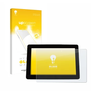 Vorderseite einer Produktverpackung mit dem Markenlogo upscreen. Daneben ist das Gerät Trimble XCN 1050 mit dem zugehörigen Di