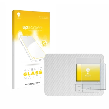 Vorderseite einer Produktverpackung mit dem Markenlogo upscreen. Daneben ist das Gerät Canon Selphy CP1500 mit dem zugehörigen