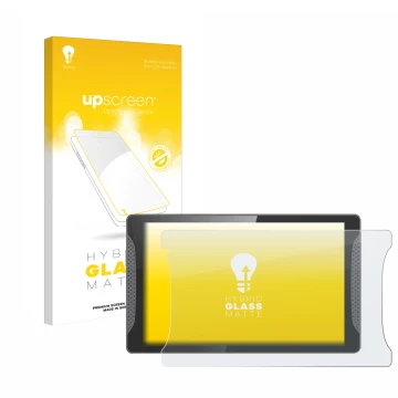 Vorderseite einer Produktverpackung mit dem Markenlogo upscreen. Daneben ist das Gerät Logicom Multimedia Stand Pro mit dem zu