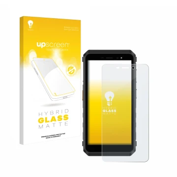 Vorderseite einer Produktverpackung mit dem Markenlogo upscreen. Daneben ist das Gerät Ulefone Power Armor X11 Pro mit dem zug