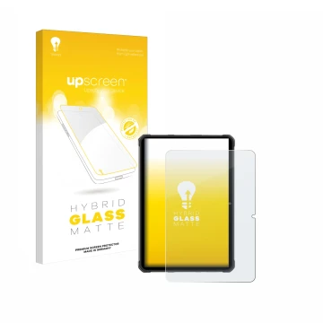 Vorderseite einer Produktverpackung mit dem Markenlogo upscreen. Daneben ist das Gerät Hotwav R7 mit dem zugehörigen Displaysc