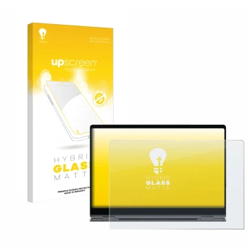 Vorderseite einer Produktverpackung mit dem Markenlogo upscreen. Daneben ist das Gerät Samsung Galaxy Book4 Pro 360 16