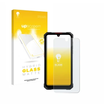 Vorderseite einer Produktverpackung mit dem Markenlogo upscreen. Daneben ist das Gerät Hotwav Cyber 9 Pro mit dem zugehörigen 
