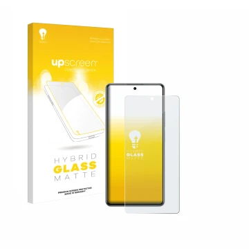 Vorderseite einer Produktverpackung mit dem Markenlogo upscreen. Daneben ist das Gerät Xiaomi 11T 5G mit dem zugehörigen Displ