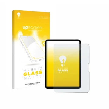 Vorderseite einer Produktverpackung mit dem Markenlogo upscreen. Daneben ist das Gerät Apple iPad Pro 11