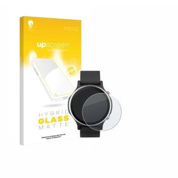 Vorderseite einer Produktverpackung mit dem Markenlogo upscreen. Daneben ist das Gerät ASUS VivoWatch 6 mit dem zugehörigen Di