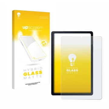 Vorderseite einer Produktverpackung mit dem Markenlogo upscreen. Daneben ist das Gerät Samsung Galaxy Tab S6 Lite WiFi 2024 mi