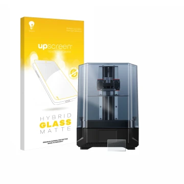 Vorderseite einer Produktverpackung mit dem Markenlogo upscreen. Daneben ist das Gerät Anycubic Photon Mono X 6Ks mit dem zuge