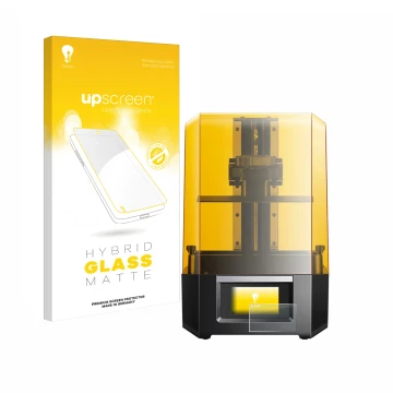 Vorderseite einer Produktverpackung mit dem Markenlogo upscreen. Daneben ist das Gerät Anycubic Photon Mono M5s mit dem zugehö