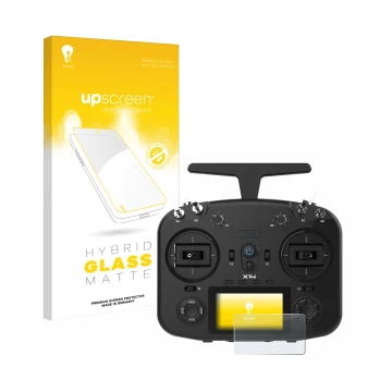 Vorderseite einer Produktverpackung mit dem Markenlogo upscreen. Daneben ist das Gerät FrSky TWIN X14 mit dem zugehörigen Disp