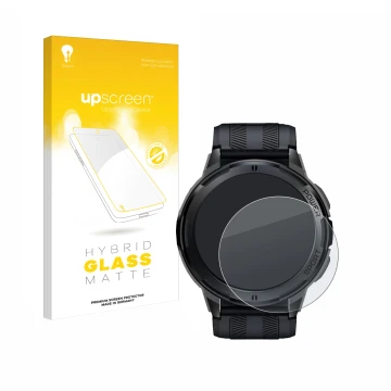 Vorderseite einer Produktverpackung mit dem Markenlogo upscreen. Daneben ist das Gerät Oukitel BT10 1.43