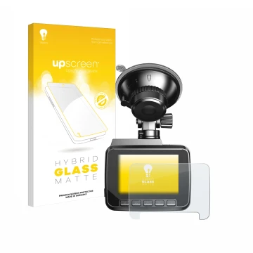 Vorderseite einer Produktverpackung mit dem Markenlogo upscreen. Daneben ist das Gerät Azdome IT-G63D mit dem zugehörigen Disp