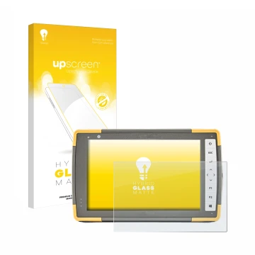 Vorderseite einer Produktverpackung mit dem Markenlogo upscreen. Daneben ist das Gerät Topcon FC-6000 mit dem zugehörigen Disp