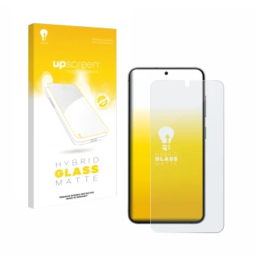 Vorderseite einer Produktverpackung mit dem Markenlogo upscreen. Daneben ist das Gerät Samsung Galaxy S24 Enterprise Edition m