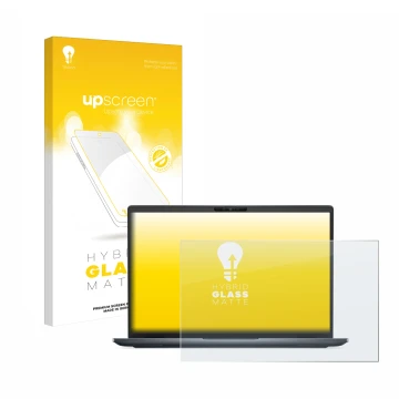 Vorderseite einer Produktverpackung mit dem Markenlogo upscreen. Daneben ist das Gerät Dell Latitude 7450 Laptop mit dem zugeh