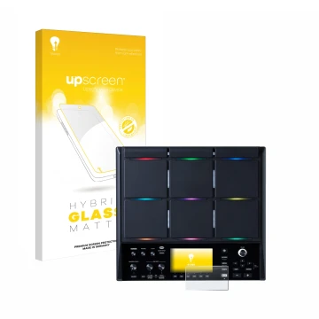 Vorderseite einer Produktverpackung mit dem Markenlogo upscreen. Daneben ist das Gerät Roland SPD-SX PRO mit dem zugehörigen D