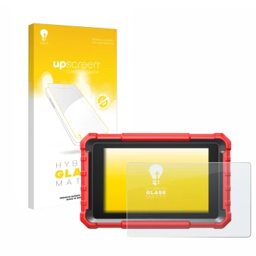 Vorderseite einer Produktverpackung mit dem Markenlogo upscreen. Daneben ist das Gerät Launch X-431 PROS Elite mit dem zugehör