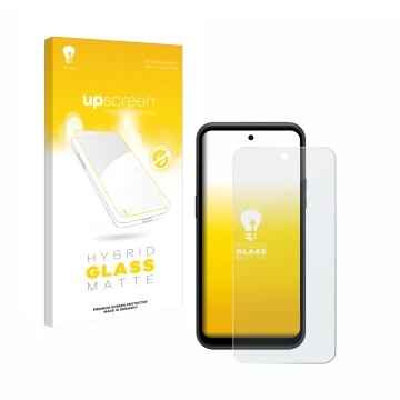 Vorderseite einer Produktverpackung mit dem Markenlogo upscreen. Daneben ist das Gerät HMD XR21 mit dem zugehörigen Displaysch