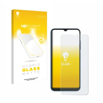 Vorderseite einer Produktverpackung mit dem Markenlogo upscreen. Daneben ist das Gerät Hotwav Note 13 mit dem zugehörigen Disp