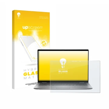 Vorderseite einer Produktverpackung mit dem Markenlogo upscreen. Daneben ist das Gerät Dell Latitude 7350 2-in-1 mit dem zugeh