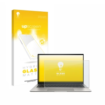 Vorderseite einer Produktverpackung mit dem Markenlogo upscreen. Daneben ist das Gerät ASUS ZenBook S 13 OLED UX5304 mit dem z