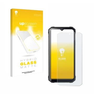 Vorderseite einer Produktverpackung mit dem Markenlogo upscreen. Daneben ist das Gerät Hotwav T7 mit dem zugehörigen Displaysc