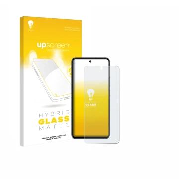 Vorderseite einer Produktverpackung mit dem Markenlogo upscreen. Daneben ist das Gerät Oppo A79 5G mit dem zugehörigen Display
