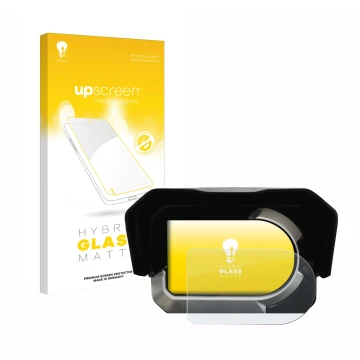 Vorderseite einer Produktverpackung mit dem Markenlogo upscreen. Daneben ist das Gerät Kymco CV3 mit dem zugehörigen Displaysc