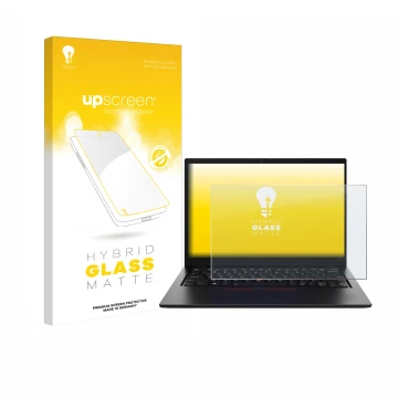 Vorderseite einer Produktverpackung mit dem Markenlogo upscreen. Daneben ist das Gerät Lenovo ThinkPad L13 Gen 5 mit dem zugeh