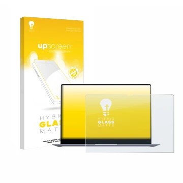 Vorderseite einer Produktverpackung mit dem Markenlogo upscreen. Daneben ist das Gerät Samsung Galaxy Book4 Edge 16