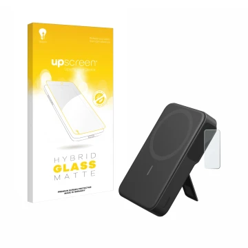 Vorderseite einer Produktverpackung mit dem Markenlogo upscreen. Daneben ist das Gerät Anker MagGo mit dem zugehörigen Display