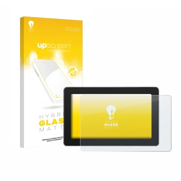 Vorderseite einer Produktverpackung mit dem Markenlogo upscreen. Daneben ist das Gerät SmallHD Indie 5 mit dem zugehörigen Dis