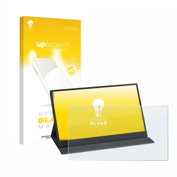 Vorderseite einer Produktverpackung mit dem Markenlogo upscreen. Daneben ist das Gerät Yodoit PTM15 15.6