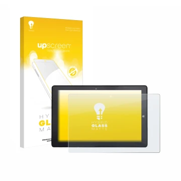 Vorderseite einer Produktverpackung mit dem Markenlogo upscreen. Daneben ist das Gerät Awow AiBook 10 mit dem zugehörigen Disp