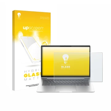 Vorderseite einer Produktverpackung mit dem Markenlogo upscreen. Daneben ist das Gerät HP ProBook 440 G11 mit dem zugehörigen 