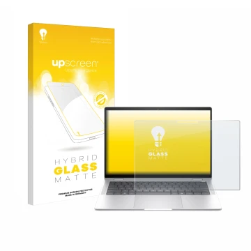 Vorderseite einer Produktverpackung mit dem Markenlogo upscreen. Daneben ist das Gerät HP EliteBook x360 1040 14 G11 2-in-1 mi