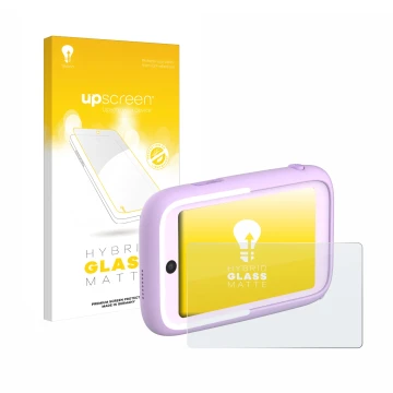 Vorderseite einer Produktverpackung mit dem Markenlogo upscreen. Daneben ist das Gerät Myfirst Camera 50 mit dem zugehörigen D