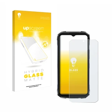 Vorderseite einer Produktverpackung mit dem Markenlogo upscreen. Daneben ist das Gerät Hotwav Hyper 7 Pro mit dem zugehörigen 