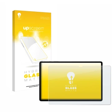 Vorderseite einer Produktverpackung mit dem Markenlogo upscreen. Daneben ist das Gerät Samsung Galaxy Tab S10 Plus 5G mit dem 