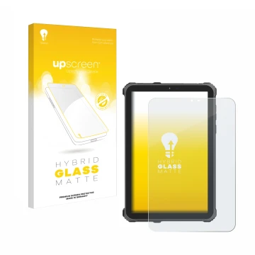 Vorderseite einer Produktverpackung mit dem Markenlogo upscreen. Daneben ist das Gerät Oukitel RT3 Pro mit dem zugehörigen Dis