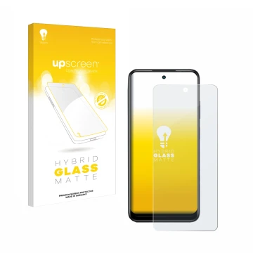 Vorderseite einer Produktverpackung mit dem Markenlogo upscreen. Daneben ist das Gerät Infinix Hot 30 Play NFC mit dem zugehör