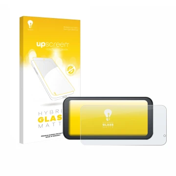 Vorderseite einer Produktverpackung mit dem Markenlogo upscreen. Daneben ist das Gerät Lamto Motorrad Carplay 6.25